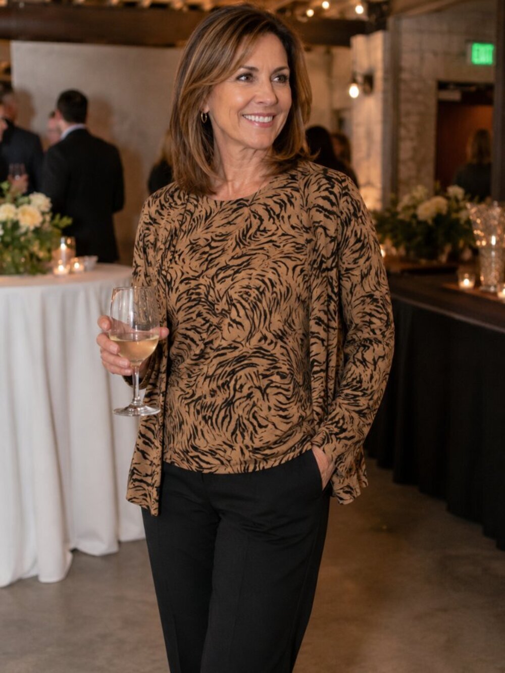 2 Piece Stylish Animal Print Tank Top and Jacket Tan & Black
